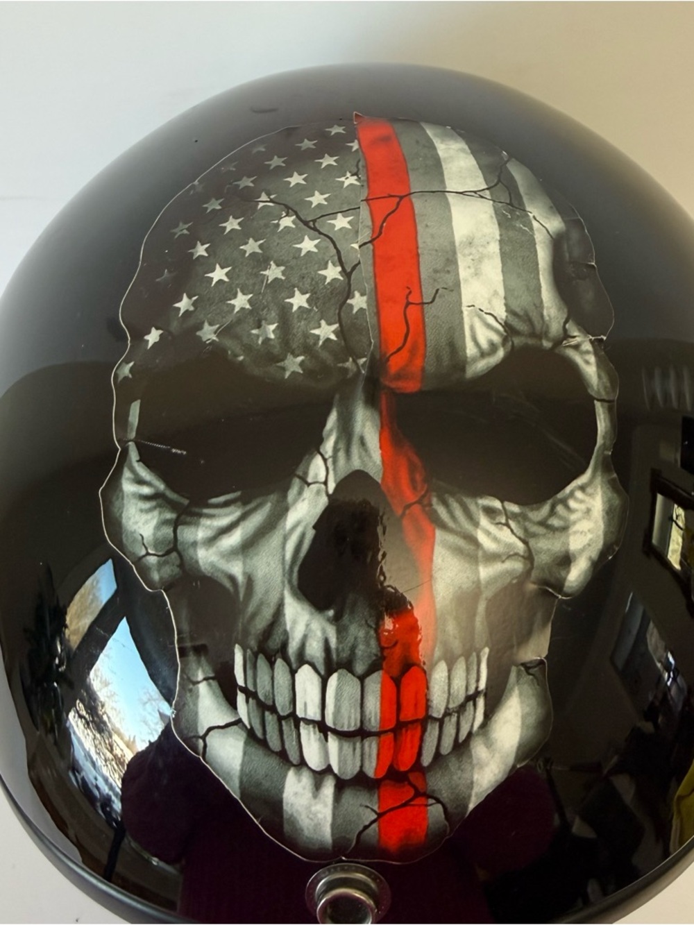 Daytona Cruiser DOT Helmet 2XS XXS Black Patriotic Skull Open Face Chopper